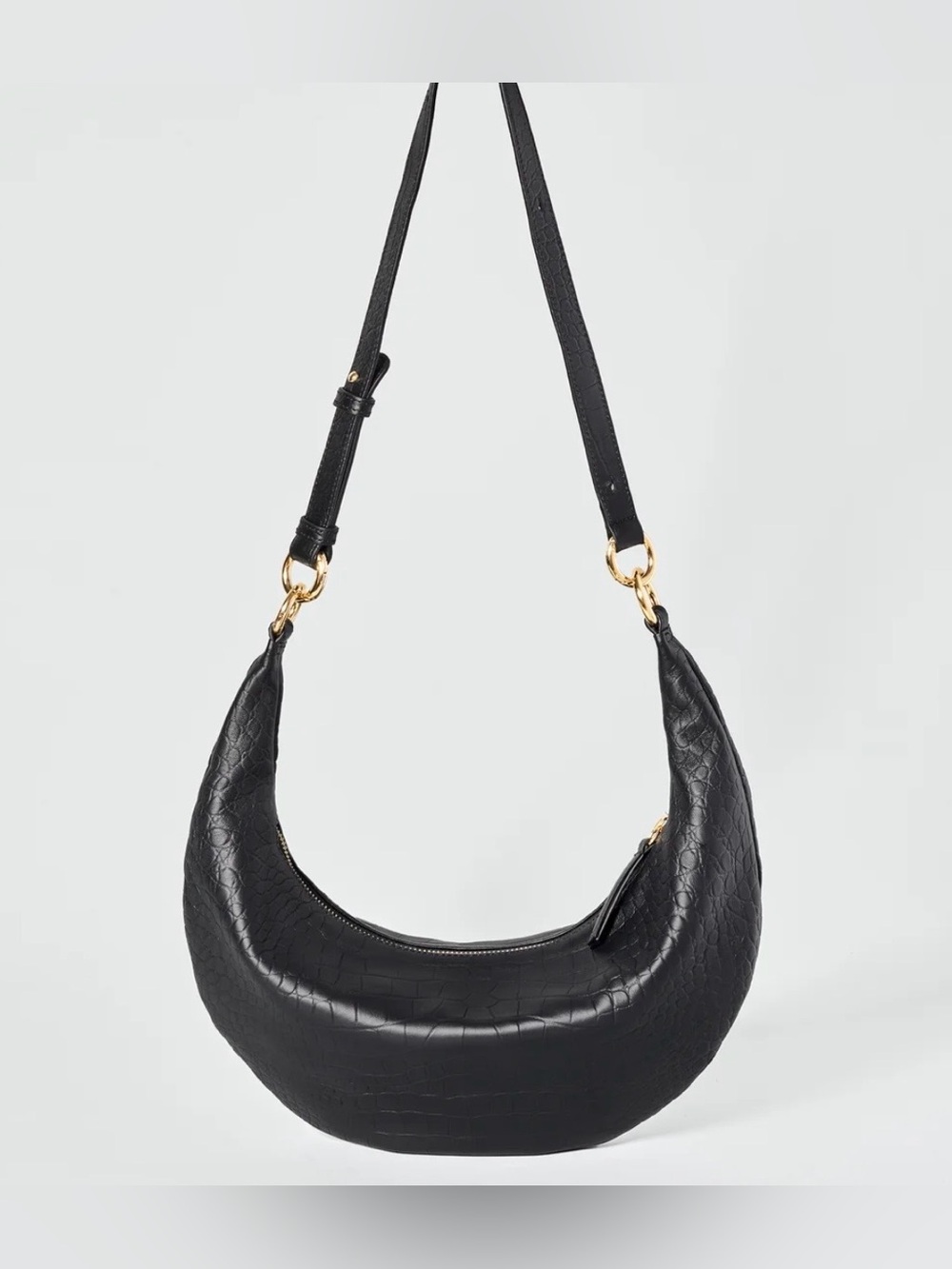 Hyer Goods Piccola Ring Bag black croc & gold chain strap (sold separately) new!